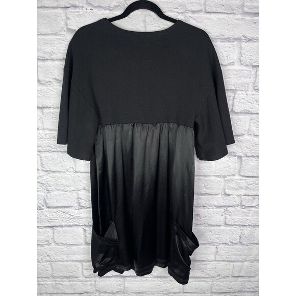ANZEVINO AND FLORENCE Women's Black Knit Silky Pocketed Dress Small - Picture 6 of 6